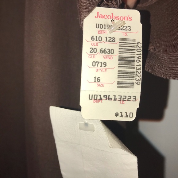 NWT Vintage Evan Picone Brown Sheath Dress - Picture 5 of 9